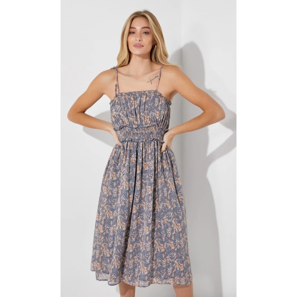 Baevely Blue Midi Dress Boho‎ Size Medium